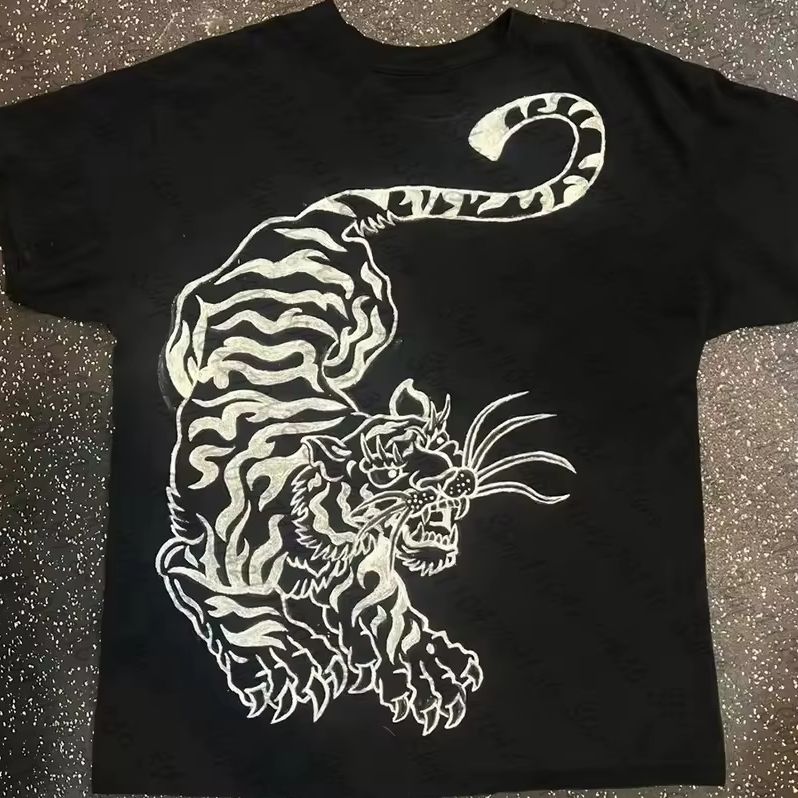 Baby Y2K Clothing - Y2k 服グランジ女性服クロップトップ女性タイガーピリント女性のクロップドベビー Tシャツグラフィック Tシャツ夏トップスデムジェ