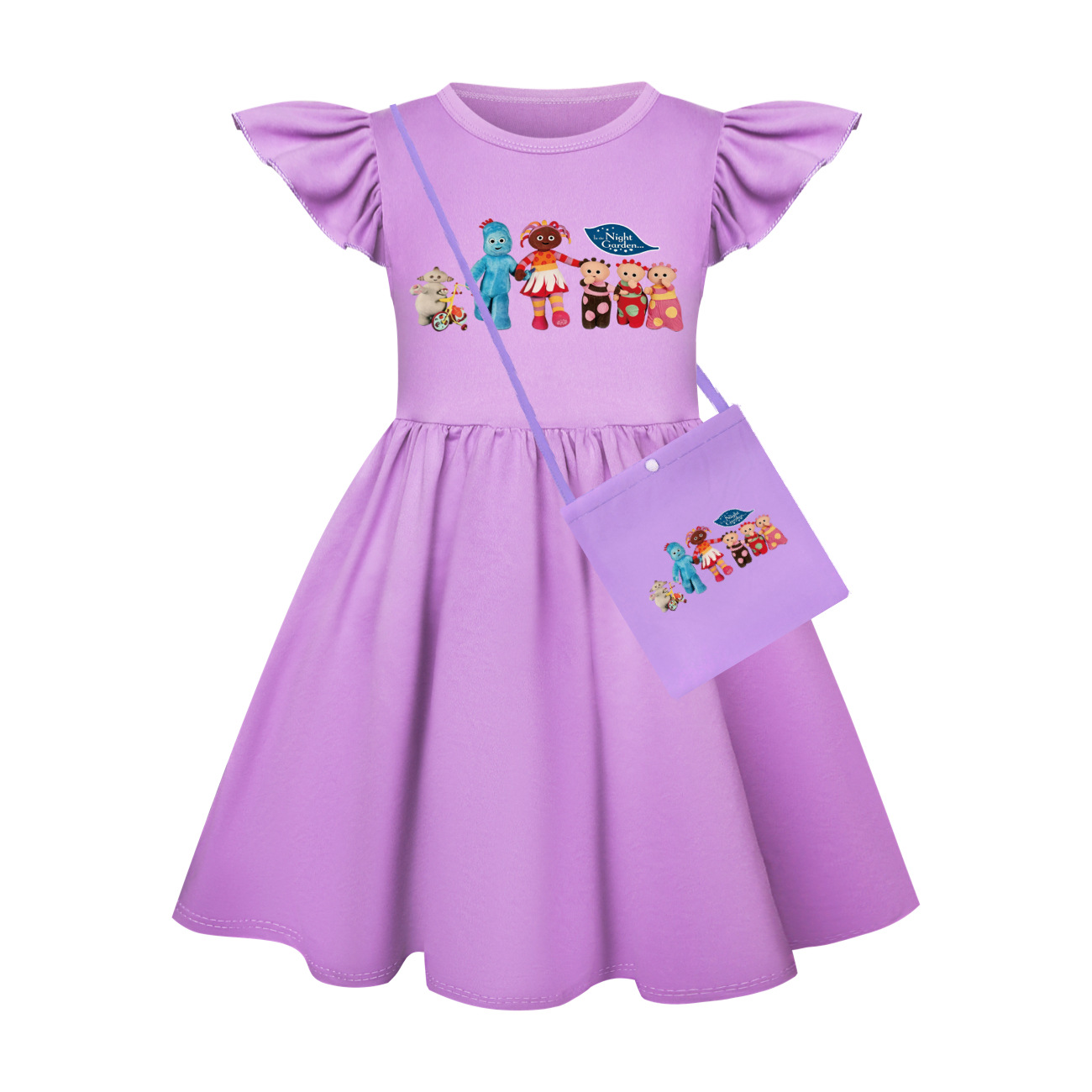 Baby Clothing Night - ナイトガーデンのカートゥーンTV柄キッズマカパッカグラフィック服、ベビーガールズフライングスリーブカジュアルドレス、子供服