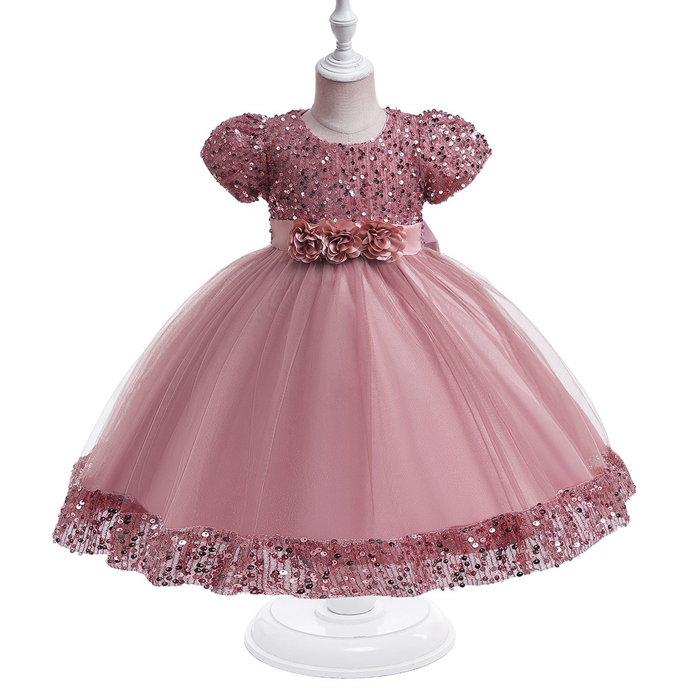 Baby Clothing Affordable - 2025年オフシーズン 欧米子供服 - 手頃な価格の高品質でトレンディなピンクのプリンセスドレス（女児向け）