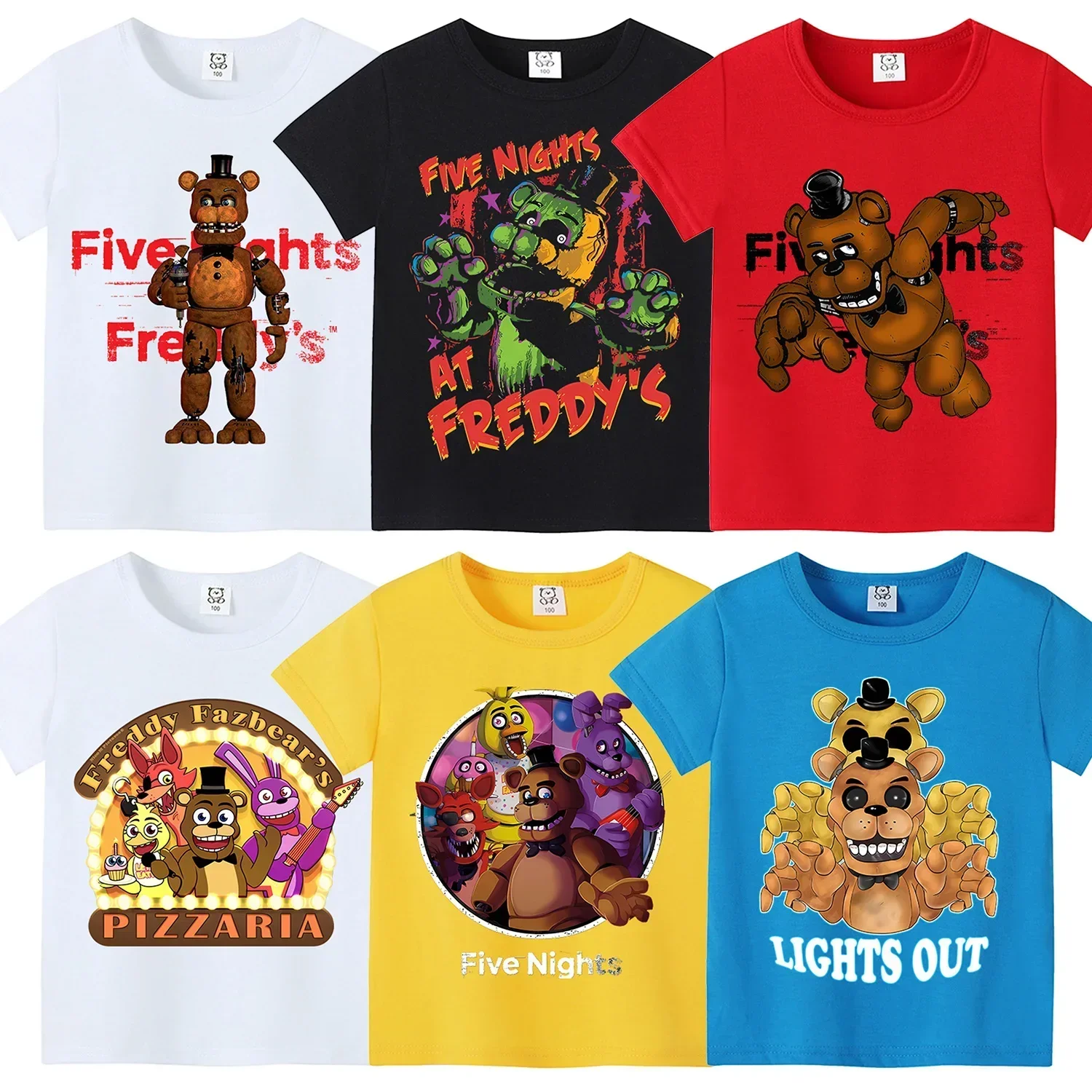 Baby Clothing Night - ファイブナイツアットフレディーズテーマショートシャツ服 Fnafs プリントかわいい漫画ボーイズ半袖トップスベビー Tシャツ服誕生日ギフト