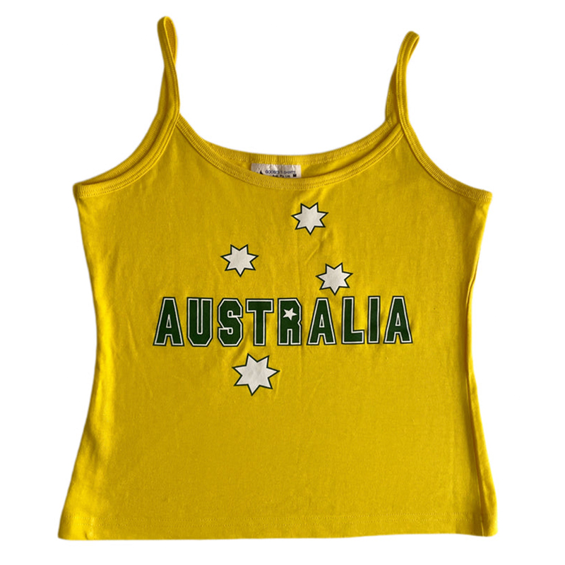 Baby Yellow Clothing Women - 女性の黄色のプリントトップ,y2kの服,ヴィンテージ,パンク,emo,セクシー,キャミソール,グランジ,タンクトップ,ストリート,赤ちゃんのTシャツ