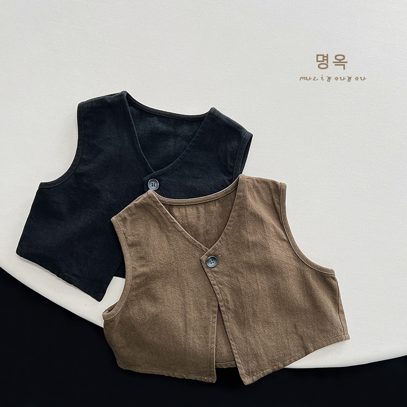 Knit Cardigan Infant - 子供用ベスト,レトロスタイル,コットン,カジュアル
