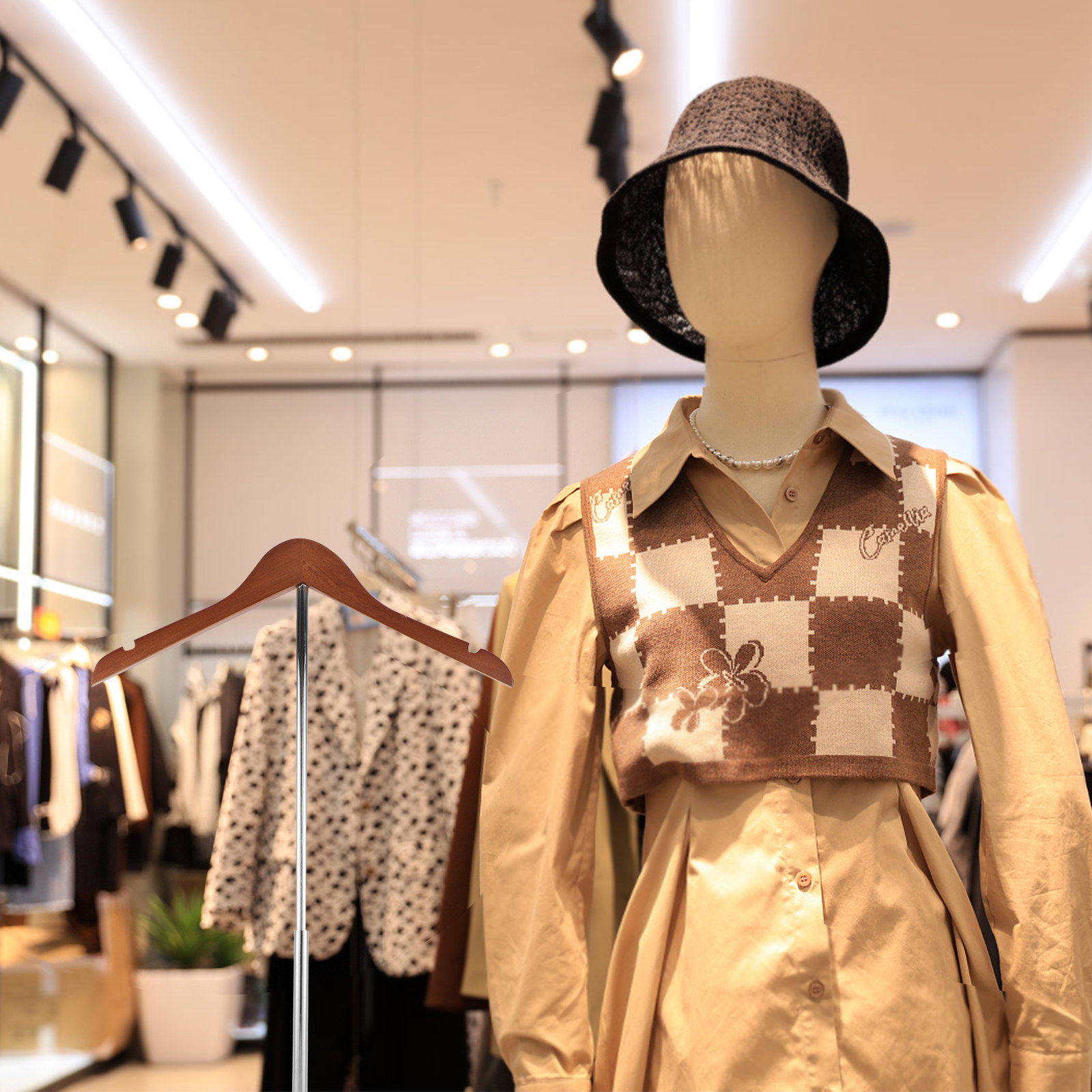 T字型衣料品陳列スタンド 高さ調節可能 シャツ、Tシャツ、ジ - Baby Clothing Store のレビューと価格