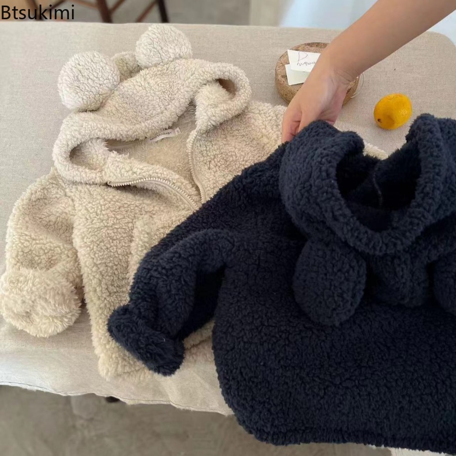 2026年冬新作 子供用長袖プラッシュコート 裏起毛 厚手  - Knit Cardigan Infant のレビューと価格