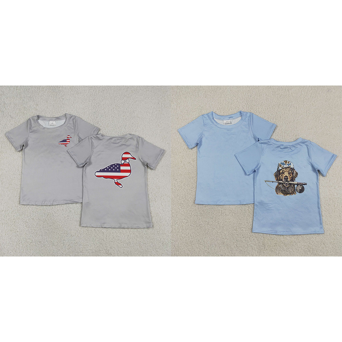 赤ちゃん男の子グレー半袖フラッグダックス独立記念日 Tシャツ - Knit Cardigan Infant のレビューと価格