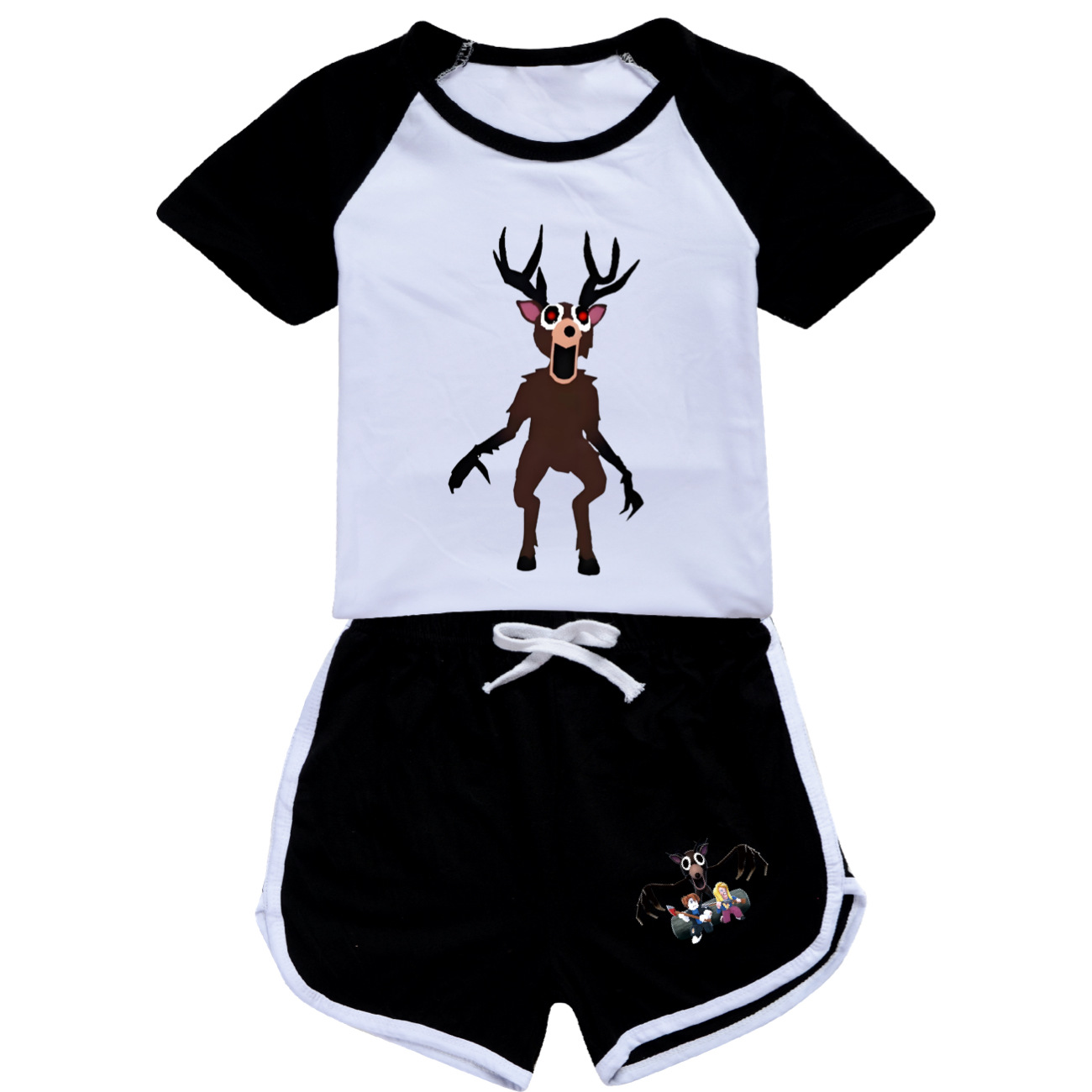99 夜の森鹿パジャマセット夏子供半袖 Tシャツパジャマパジ - Baby Clothing Night のレビューと価格