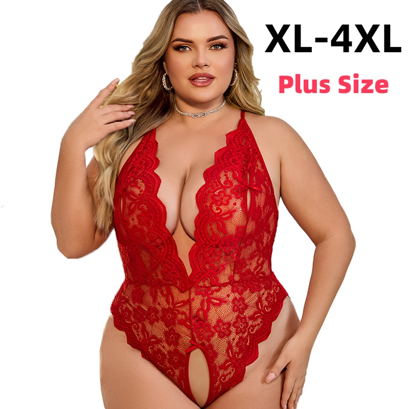 XL-4XL クロッチレスレースボディスーツセクシーな夏のラ - Baby Clothing Night のレビューと価格