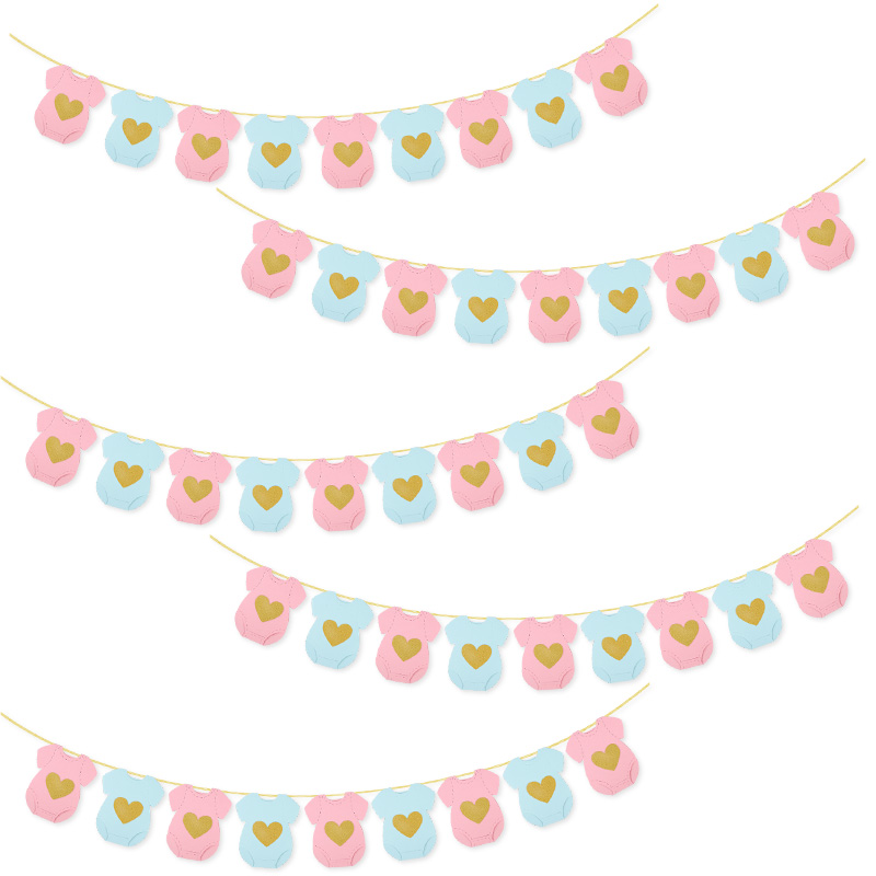 ベビーシャワー紙製ガーランド半袖ボディスーツ物干しガーランド - Baby Clothing Rail のレビューと価格