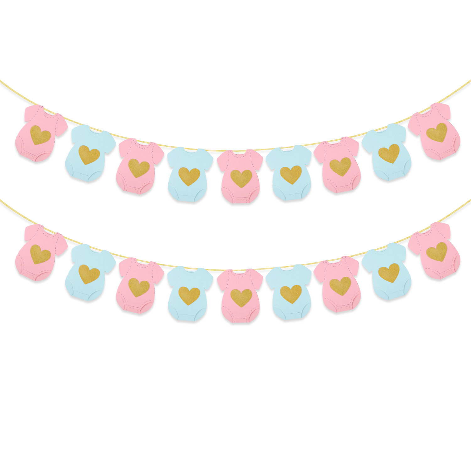 ベビーシャワー紙製ガーランド半袖ボディスーツ物干しガーランド - Baby Clothing Rail のレビューと価格