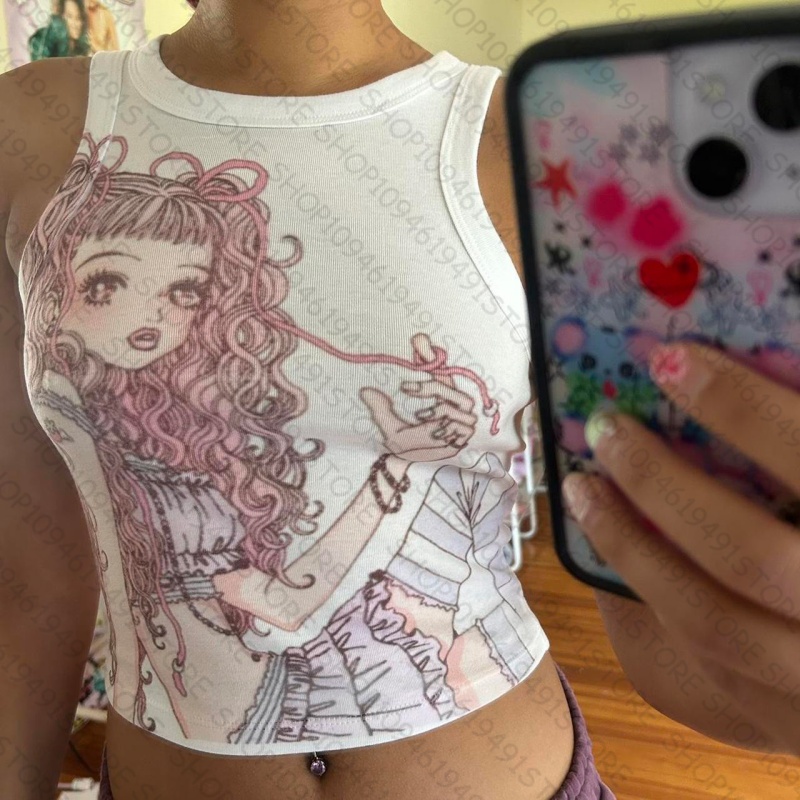 トップス 女性用 タンクトップ＆キャミソール トップス プリ - Baby Y2K Clothing のレビューと価格