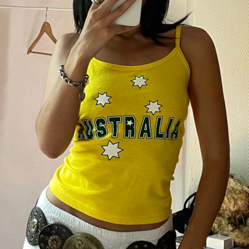 女性の黄色のプリントトップ,y2kの服,ヴィンテージ,パンク - Baby Yellow Clothing Women のレビューと価格