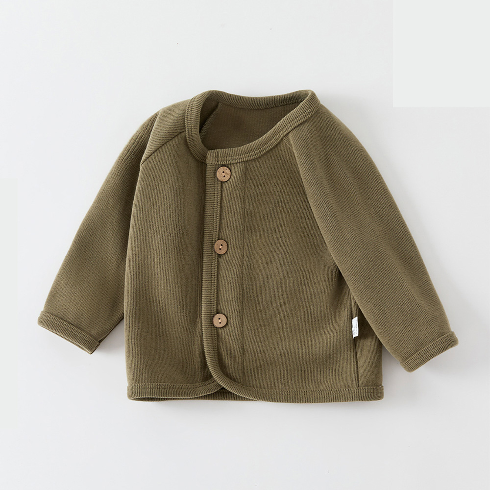 キッズカーディガン無地春秋ニットベビーセーター男の子女の子用 - Knit Cardigan Infant のレビューと価格