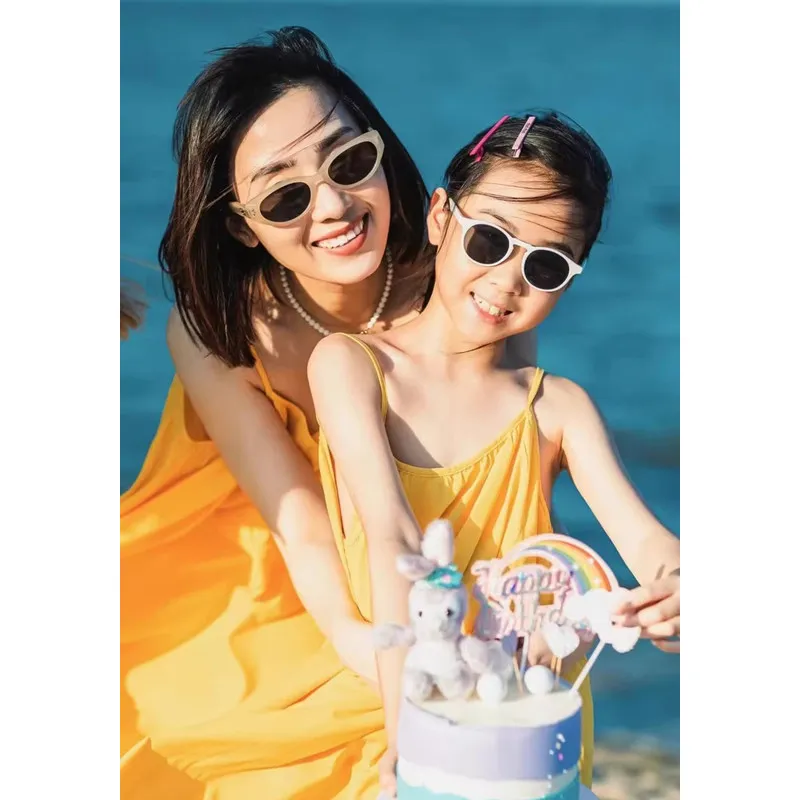 母娘お揃いビーチウェアワンピース ママとベビーガールズ イエ - Baby Yellow Clothing Women のレビューと価格