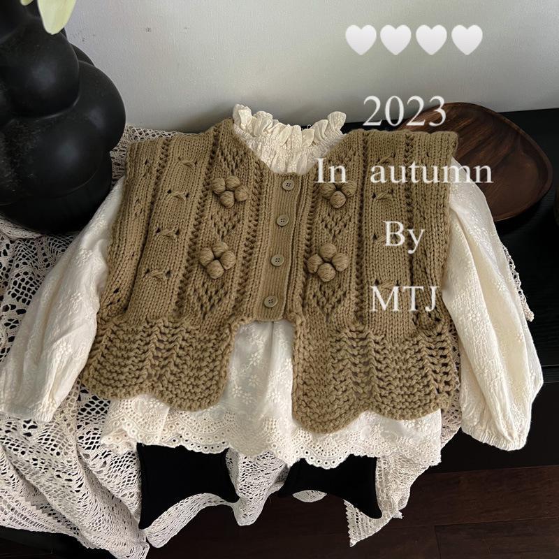 子供のための透かし彫りのニットカーディガン,手作りのボールベ - Knit Cardigan Infant のレビューと価格