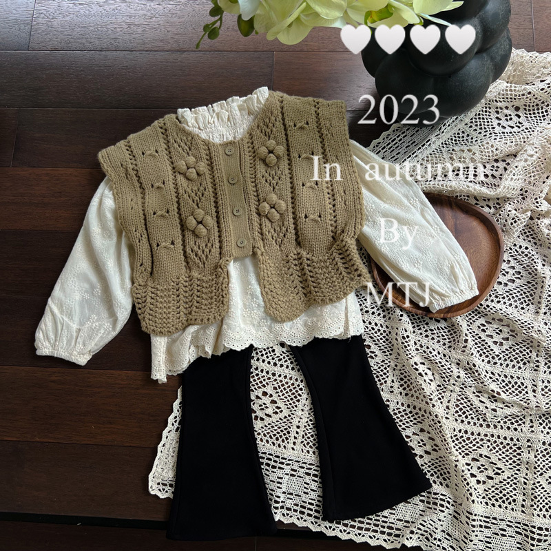 子供のための透かし彫りのニットカーディガン,手作りのボールベ - Knit Cardigan Infant のレビューと価格