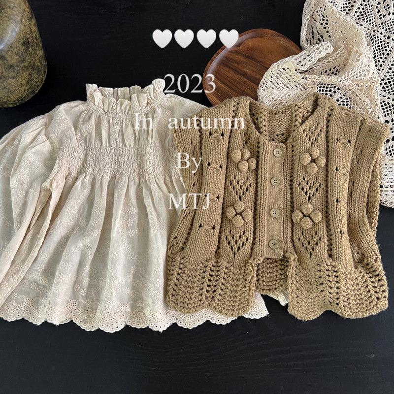 子供のための透かし彫りのニットカーディガン,手作りのボールベ - Knit Cardigan Infant のレビューと価格