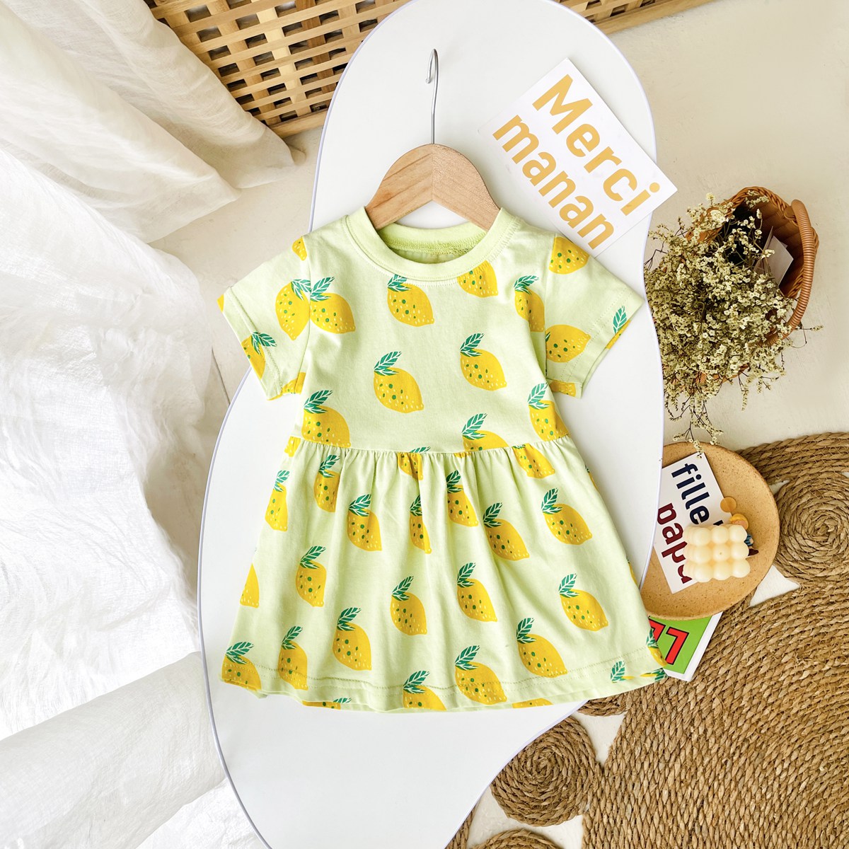 Sanlutoz フルーツプリントサマーホリデーベビードレス - Baby Clothing Knitting Patterns のレビューと価格