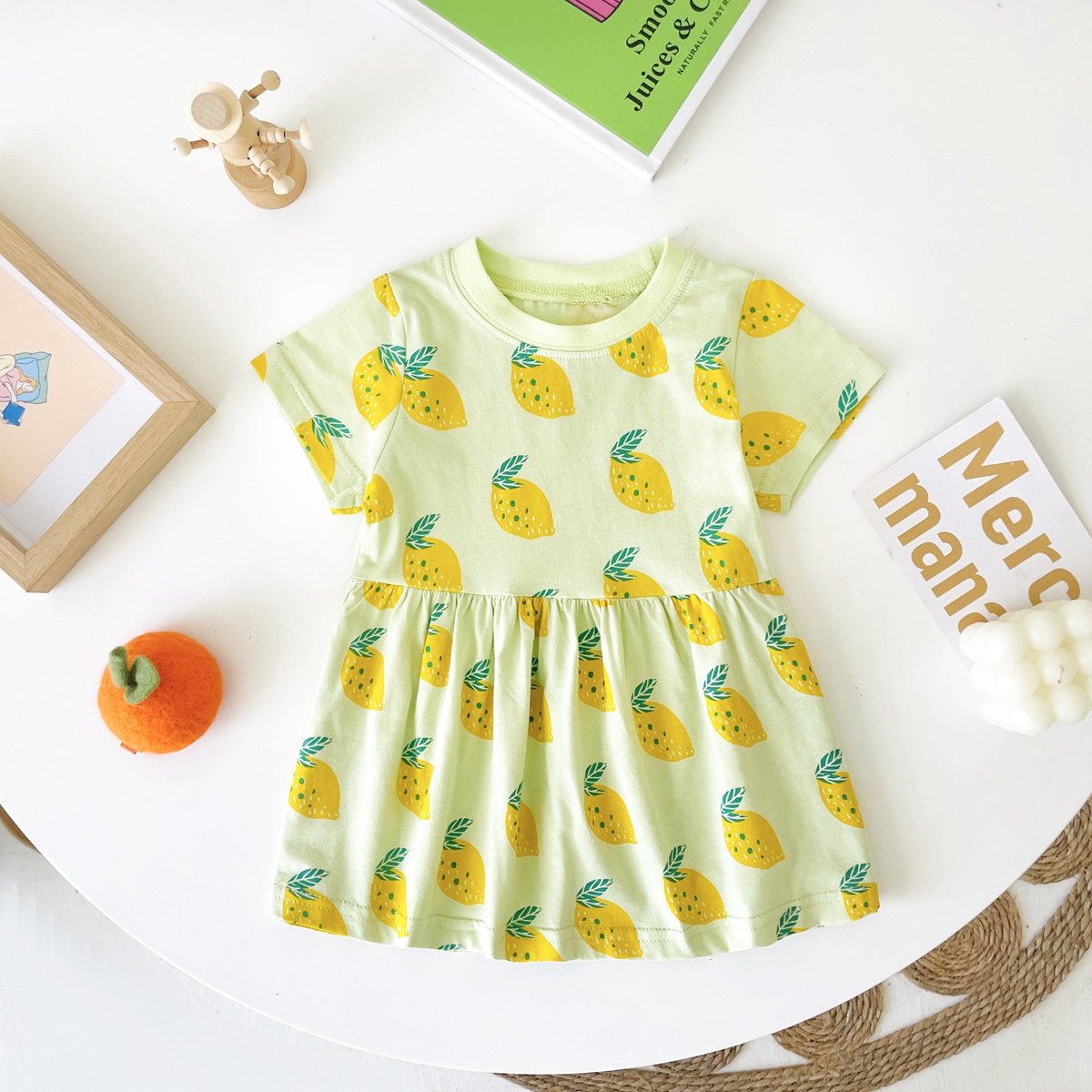 Sanlutoz フルーツプリントサマーホリデーベビードレス - Baby Clothing Knitting Patterns のレビューと価格