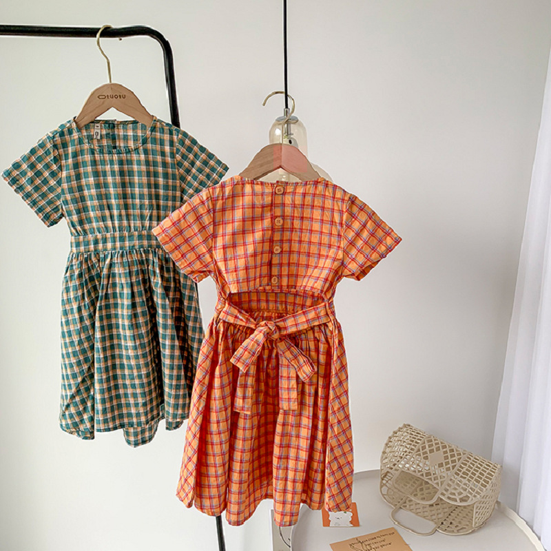 女の子のためのレース付きコットンチェッカードレス,半袖,裸の - Baby Clothing Knitting Patterns のレビューと価格