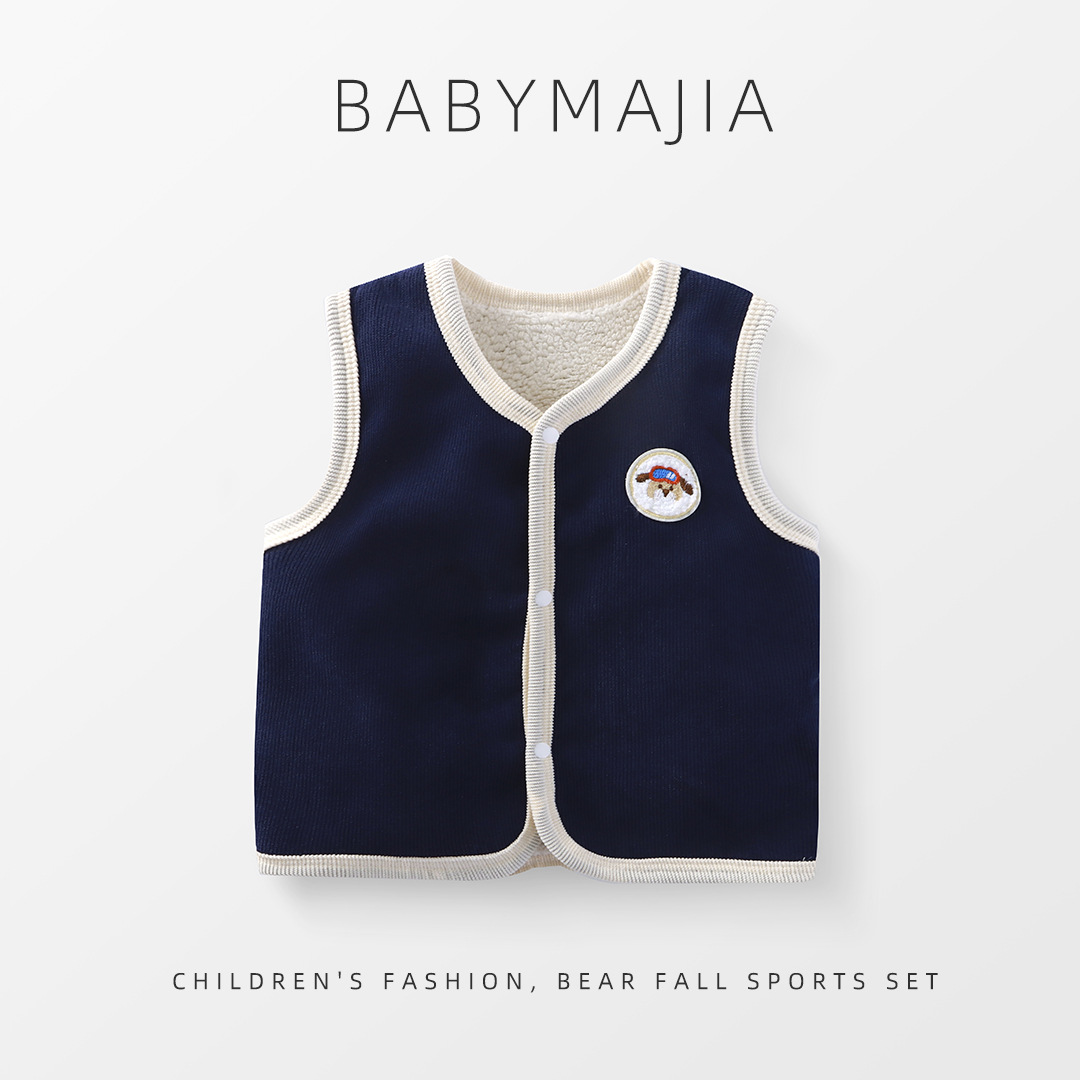 二重層豪華な肥厚子供ベスト秋冬新ベビーカーディガンベストかわ - Knit Cardigan Infant のレビューと価格