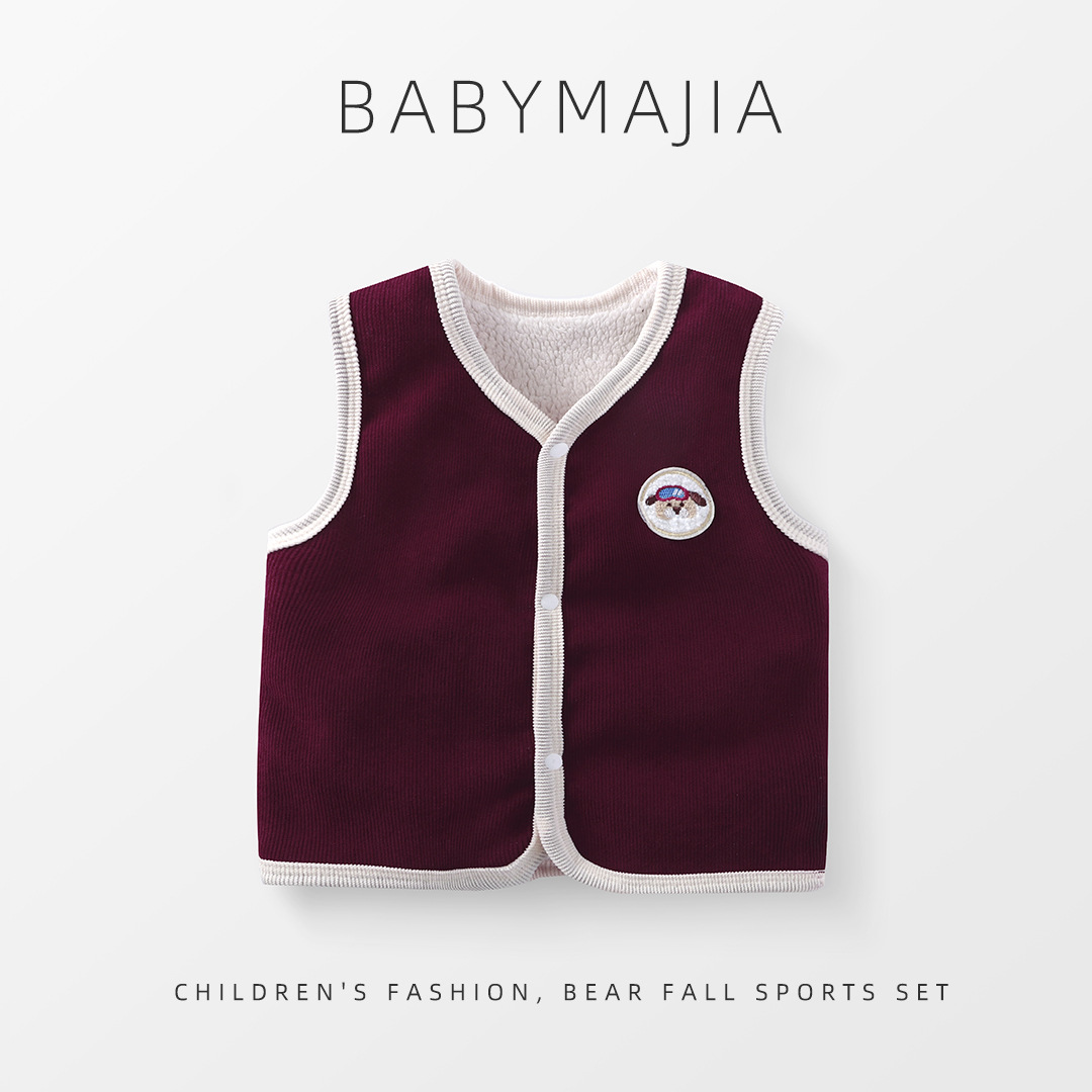 二重層豪華な肥厚子供ベスト秋冬新ベビーカーディガンベストかわ - Knit Cardigan Infant のレビューと価格